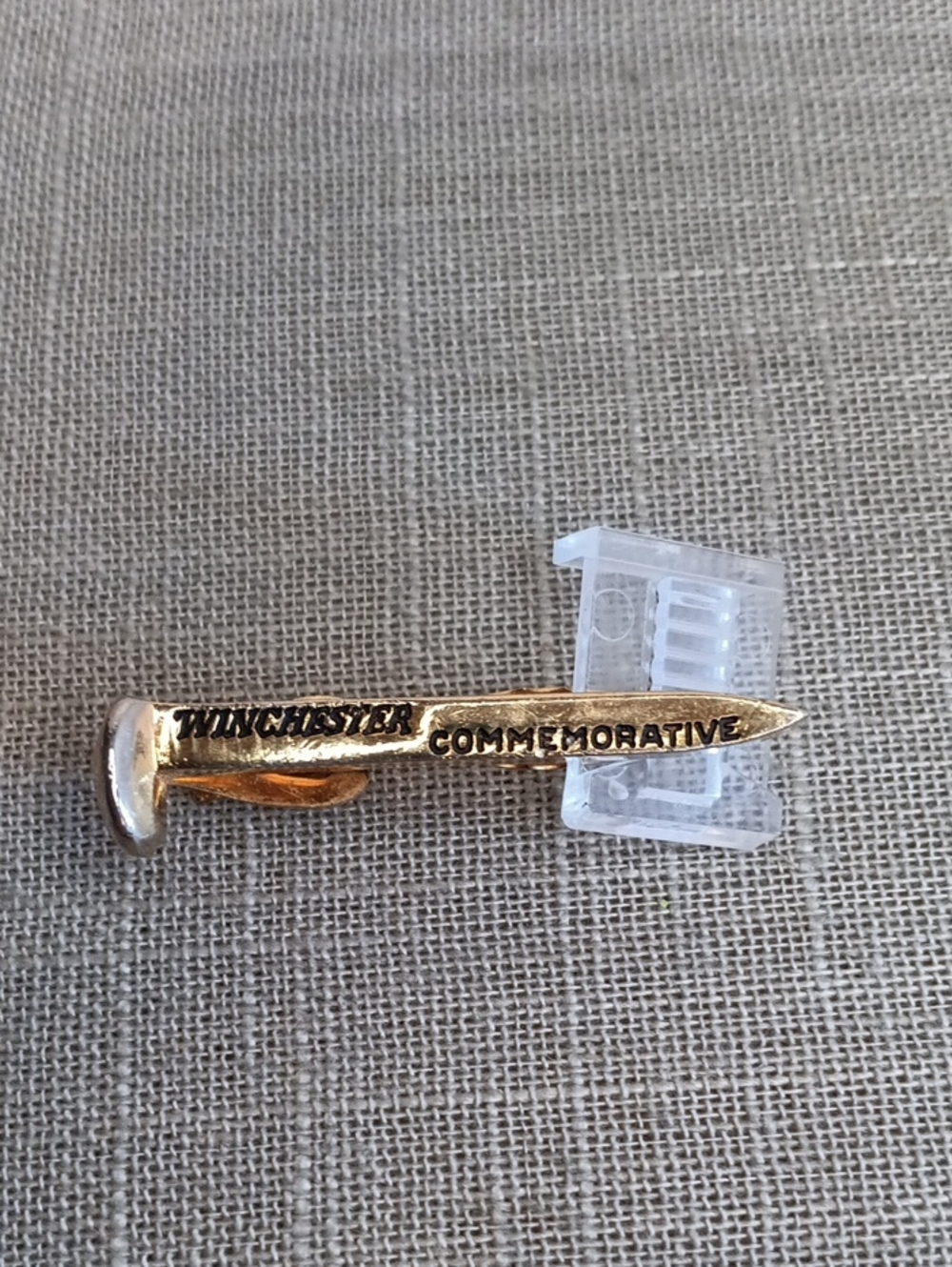 Winchester Commemorative Railroad Spike Tie Clip Gold